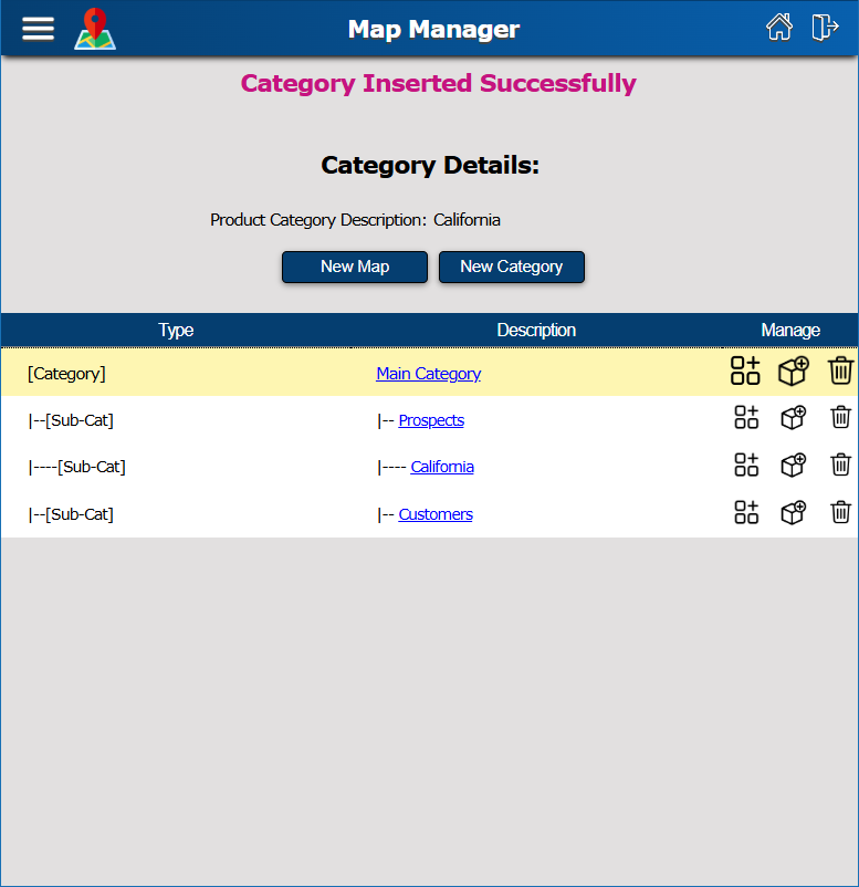 Organize your maps in categories to better reflect your usual workflow with MapManager