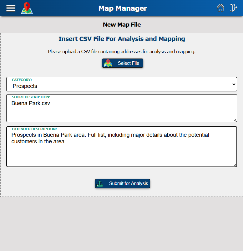 Set descriptions and titles for your maps for better organization of your work with MapManager